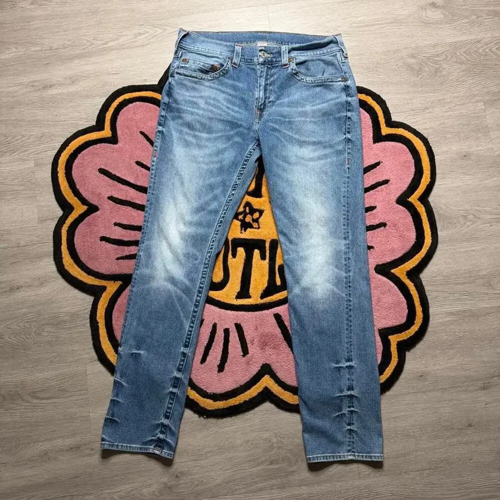 True Religion Skinny No Flap Stonewashed Denim Jeans Size 36 Blue